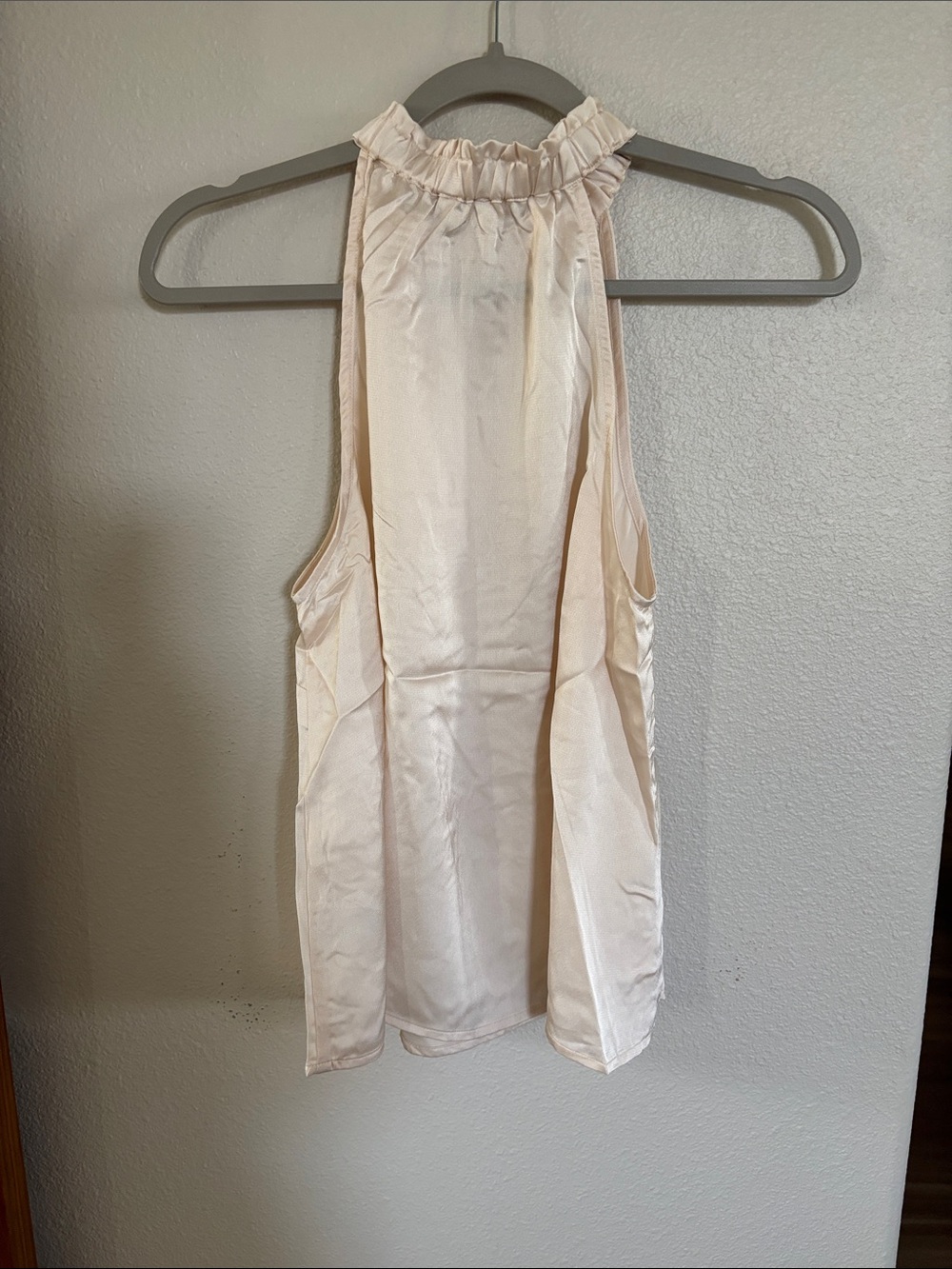 Umgee Cream Ruffle Halter Slip Top - Picture 3 of 4